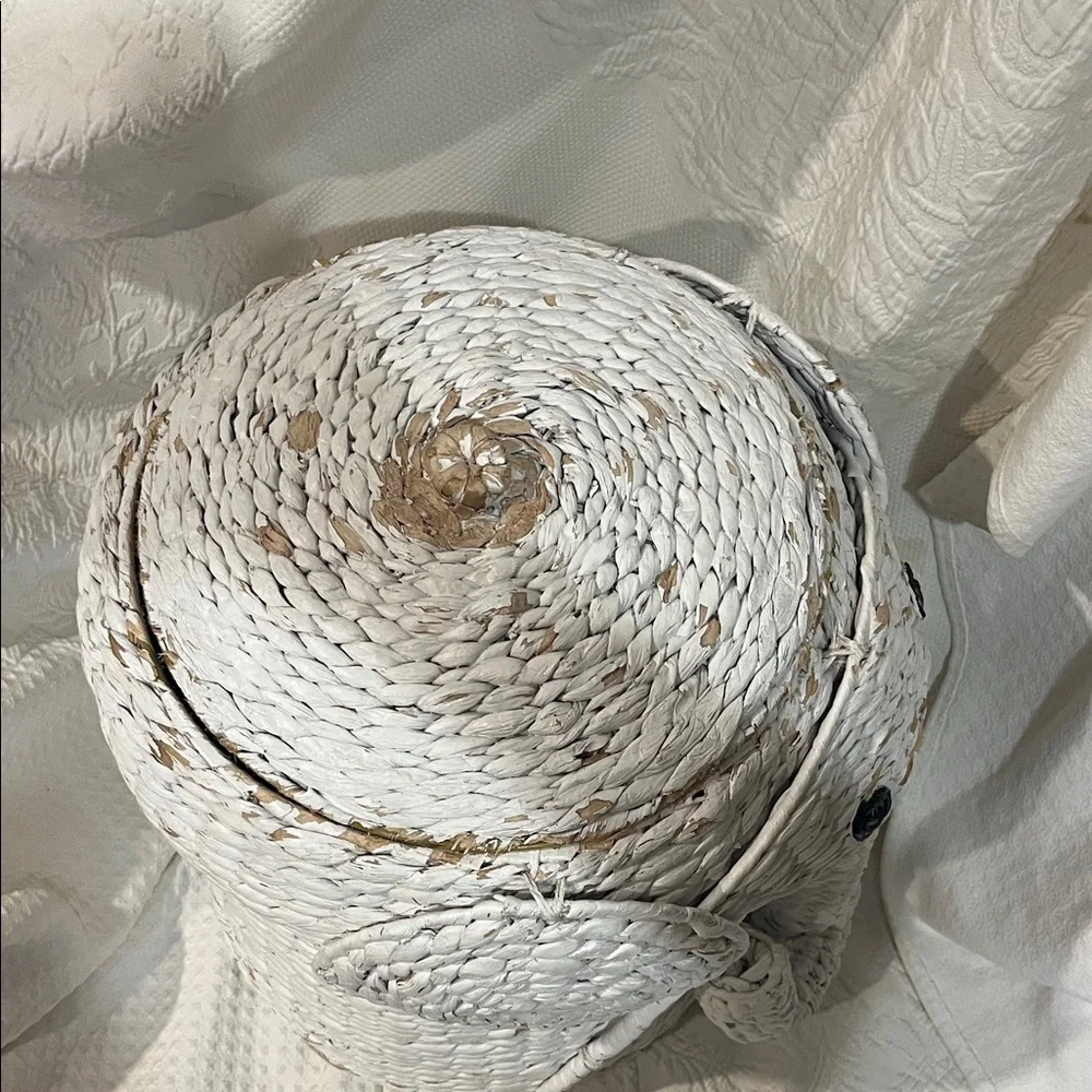 White Woven Elephant‎ Basket